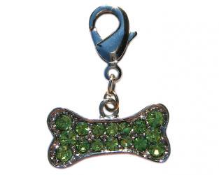 Biżuteria dla psów zielona kość