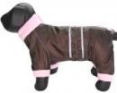 Brązowo-różowy kombinezon ortalionowy dla psa