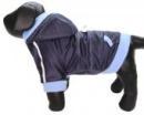 Granatowa kurtka dla psa z niebieskimi dodatkami