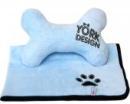 Kocyk dla psa z poduszką niebieski
