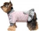 Różowo-popielata sukienka zimowa dla psa