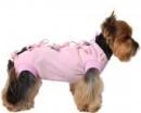 Ubranko pooperacyjne dla psa różowe welur