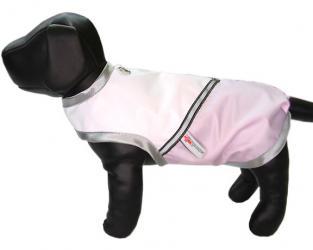 Biało-różowa pelerynka z ortalionu dla psa