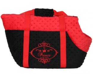 Czarno-czerwona torba dla kota Prince