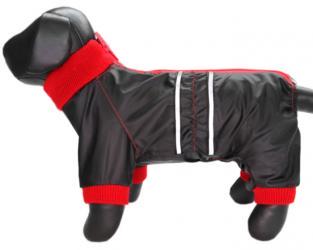 Czarno-czerwony kombinezon z ortalionu dla psa