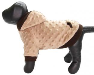 Jasnobrązowa kurtka z futerka minky dla psa