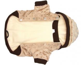 Jasnobrązowa kurtka z futerka minky dla psa