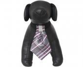 Srebrno-różowy krawat w kratkę dla psa