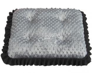 Stalowo-czarna poduszka elegancka dla kundelka