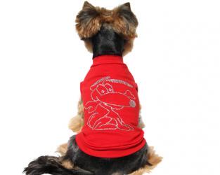 Ubranie dla psa t-shirt czerwony piesek