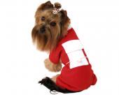Ubranka dla psów dres polarowy czerwony z kieszonką