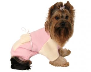 Ubranka dla psów dres polarowy różowo-ecru