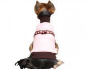 Ubranka dla psów golf różowo-czekoladowy