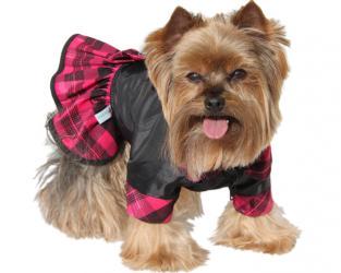 Ubranko dla psa kurtka ze spódnicą czarno-rózowa