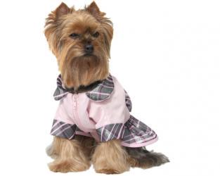 Ubranko dla psa kurtka ze spódnicą popielato-rózowa